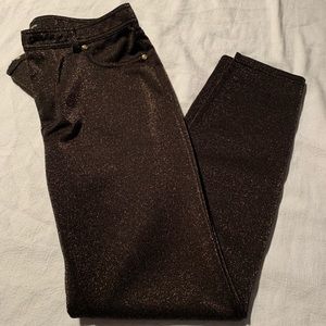 Juicy Couture Black/Gold Knit Pants (Size 10)